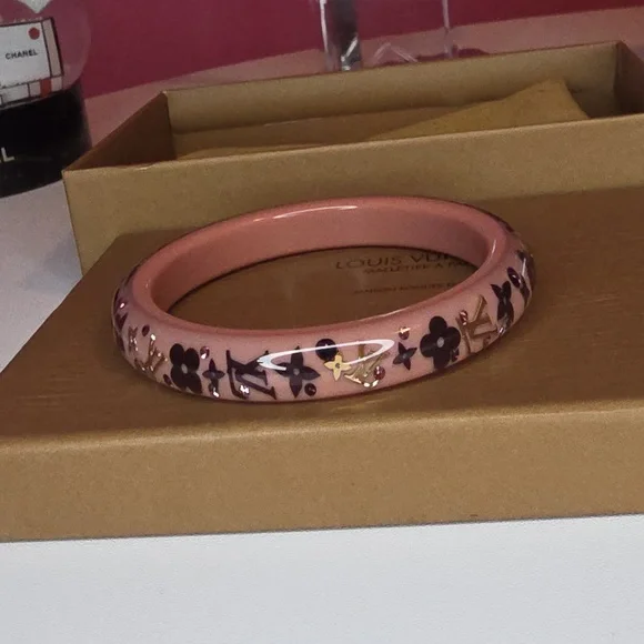 Full Incl Louis Vuitton Swarovski Crystal Monogram Resin Bangle! - Picture 13 of 14